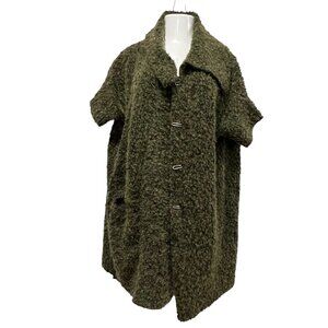 Skifo USA Art-to-Wear Boucle Short Sleeve Coat, Green, OS